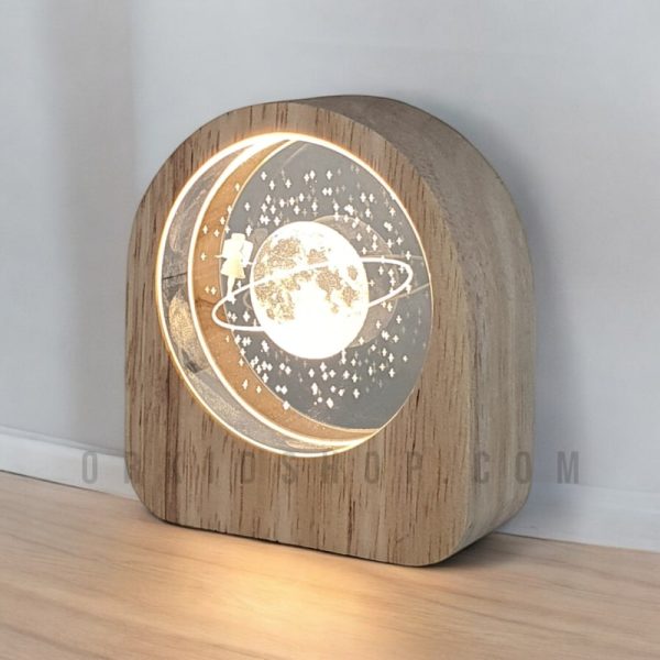 گوی کریستالی قاب چوبی طرح ماه دخت - Image 2