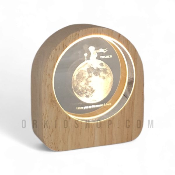 گوی کریستالی قاب چوبی طرح شازده کوچولو